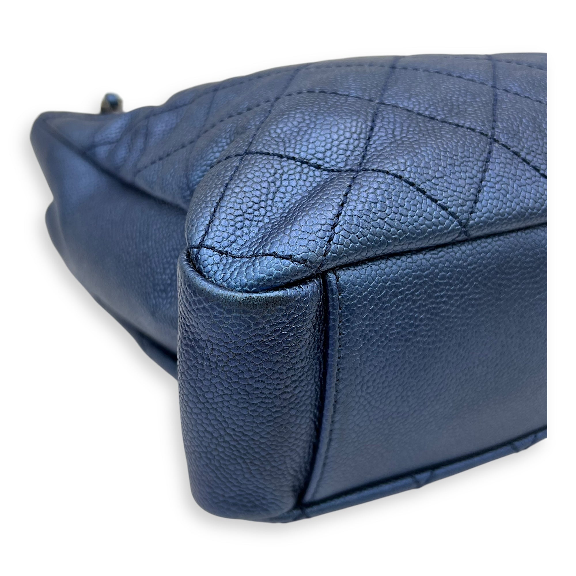 Chanel Others Tote Bag Blue in Caviar Leather, Ruthenium hardware_9