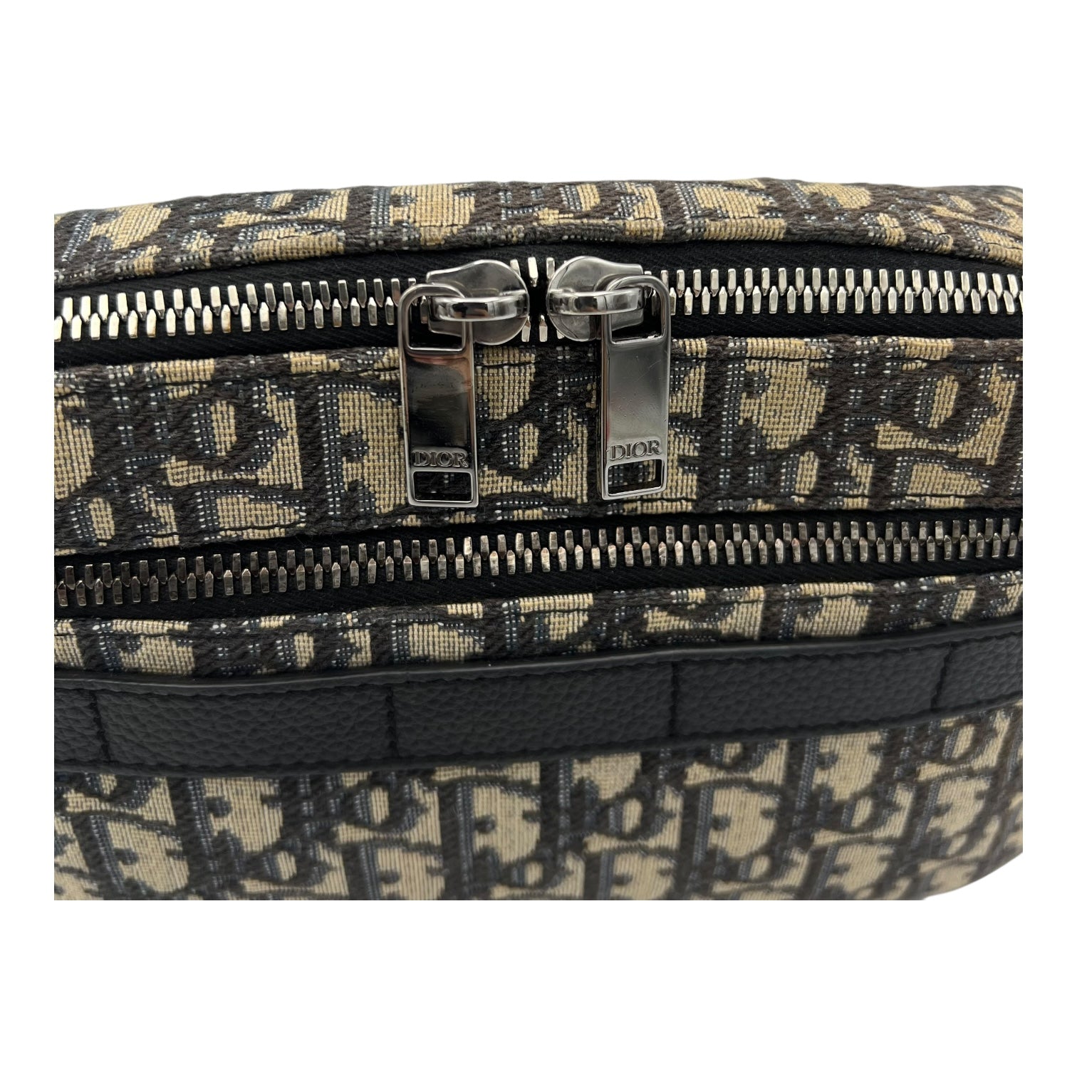 Christian Dior Safari Crossbody Bag Blue in Jacquard, Silver hardware_7