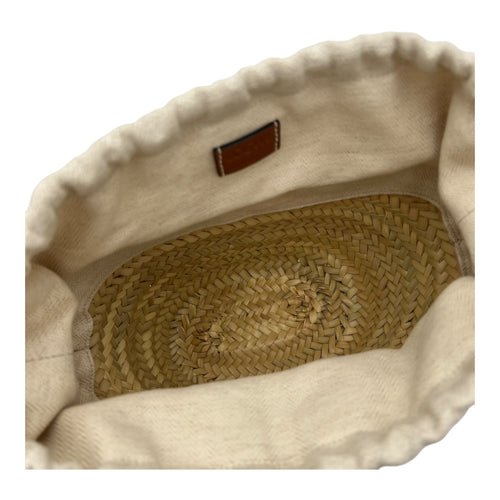 Loewe Anagram Bucket Bag Beige in Raffia, Silver hardware_6