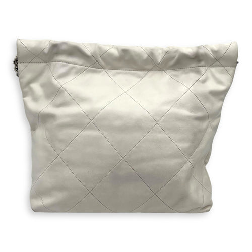 Chanel 22 Tote Tote Bag Small White in Calfskin, Silver hardware_2