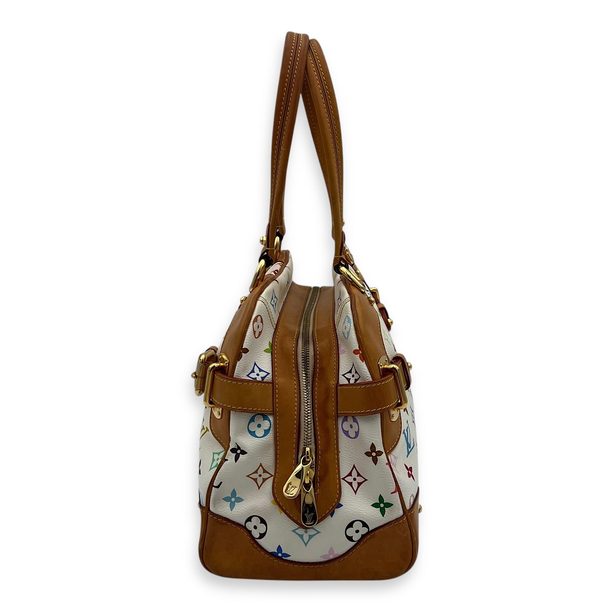 Louis Vuitton Claudia Shoulder Bag Multicolor x Murakami in Monogram Coated Canvas, Gold hardware_4