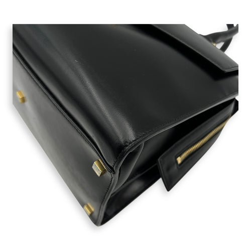 Saint Laurent Uptown Top Handle Bag Black in Calfskin, Gold hardware_11