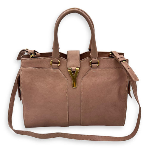 Saint Laurent Cabas Top Handle Bag Pink in Calfskin, Gold hardware_17