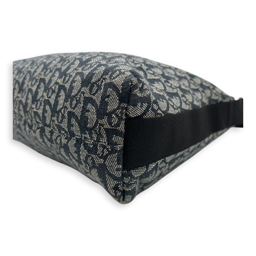 Christian Dior Oblique Crossbody Bag Blue in Jacquard, Silver hardware_10