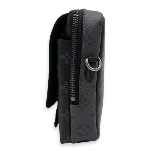 Louis Vuitton Double Crossbody Bag Mini Grey in Monogram Coated Canvas, Silver hardware_4