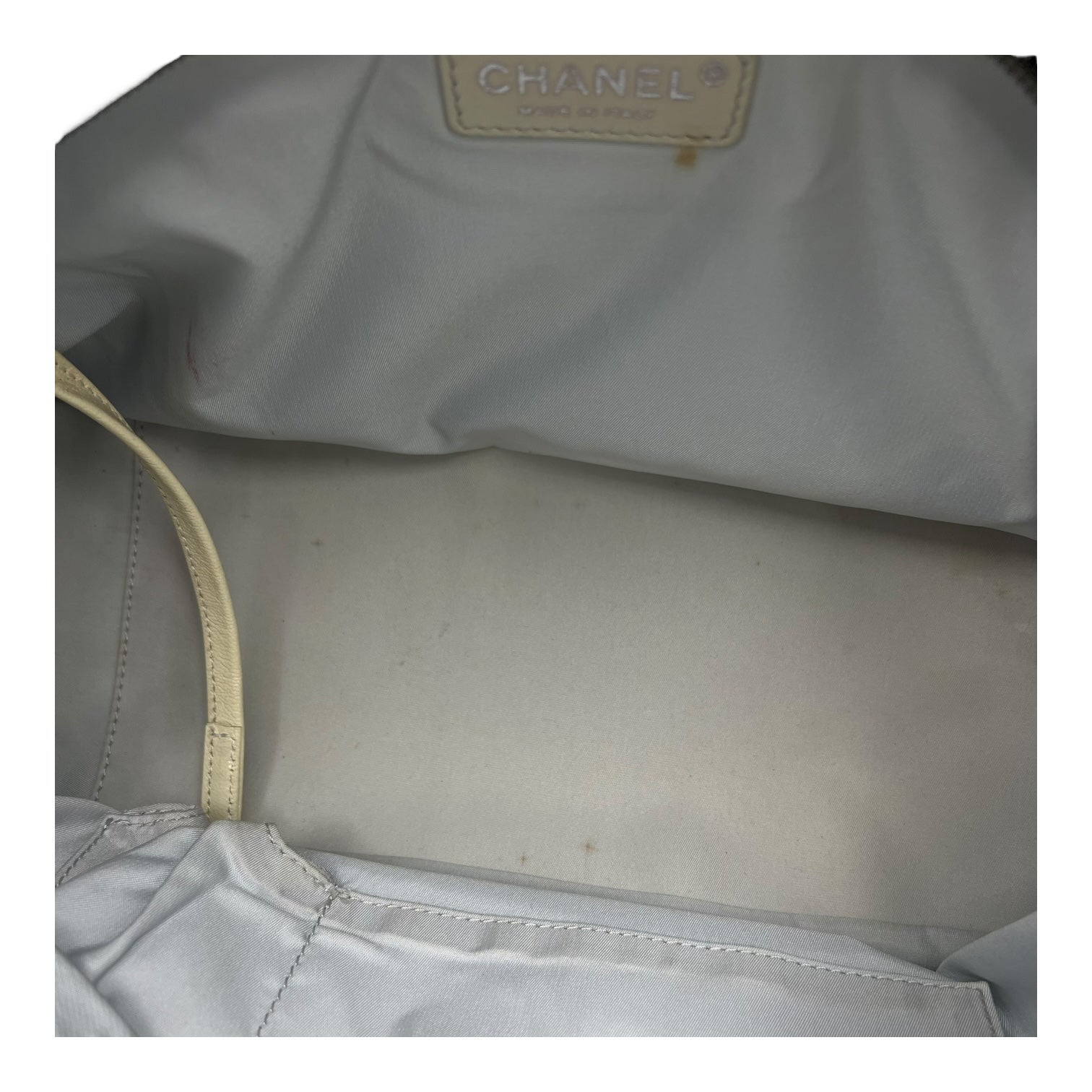 Chanel Paris Biarritz Tote Bag Grey in Coated Canvas, Silver hardware_7