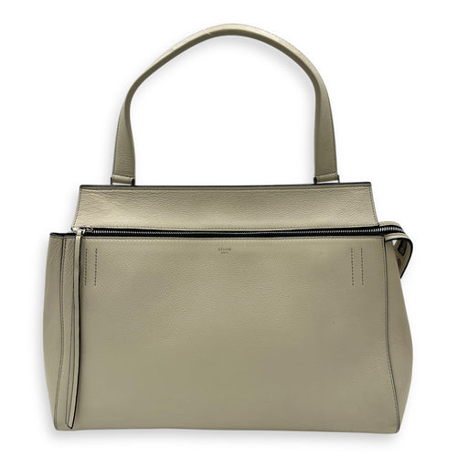 Celine Edge Top Handle Bag White in Calfskin, Silver hardware_1
