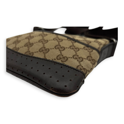 Gucci GG Crossbody Bag Brown in Canvas, Silver hardware_7