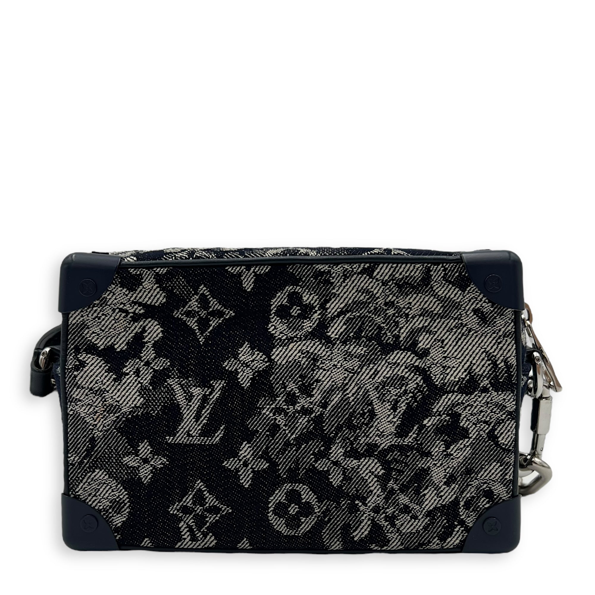 Louis Vuitton Soft Trunk Shoulder Bag Blue in Denim, Silver hardware_2