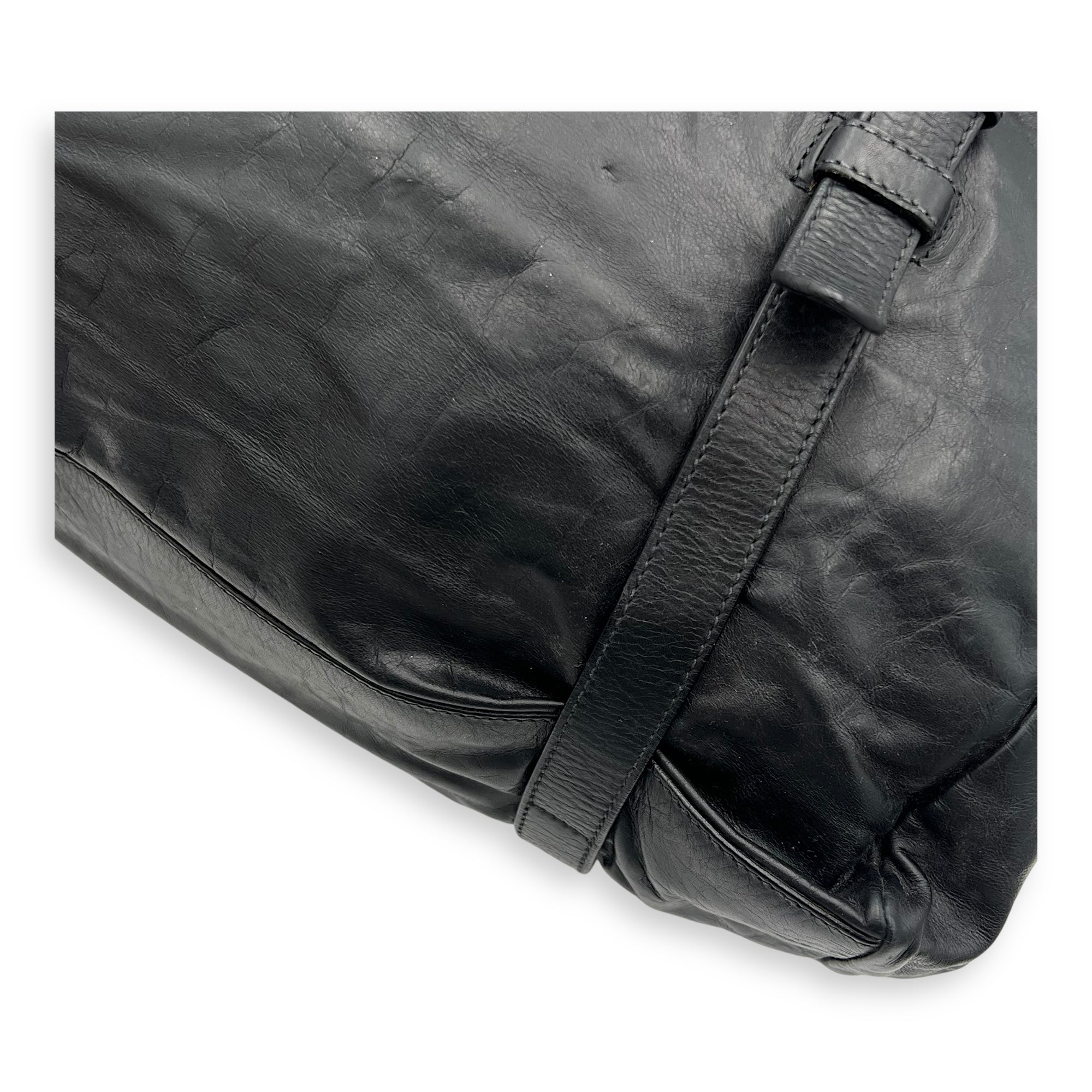 Prada Frame Shoulder Bag Black in Calfskin, Silver hardware_12