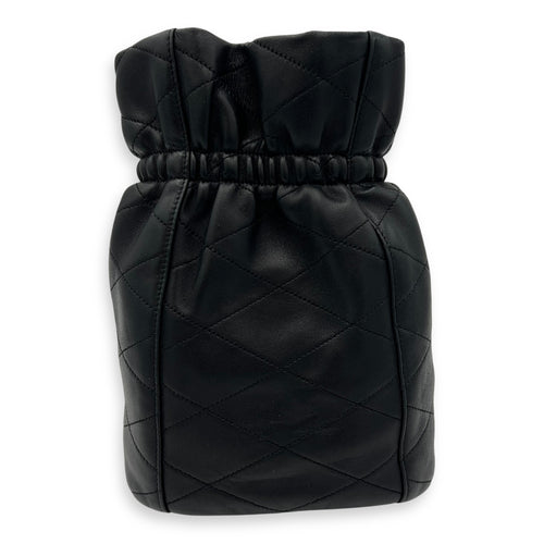 Saint Laurent Le Mallion Bucket Bag Black in Lambskin, Gold hardware_2