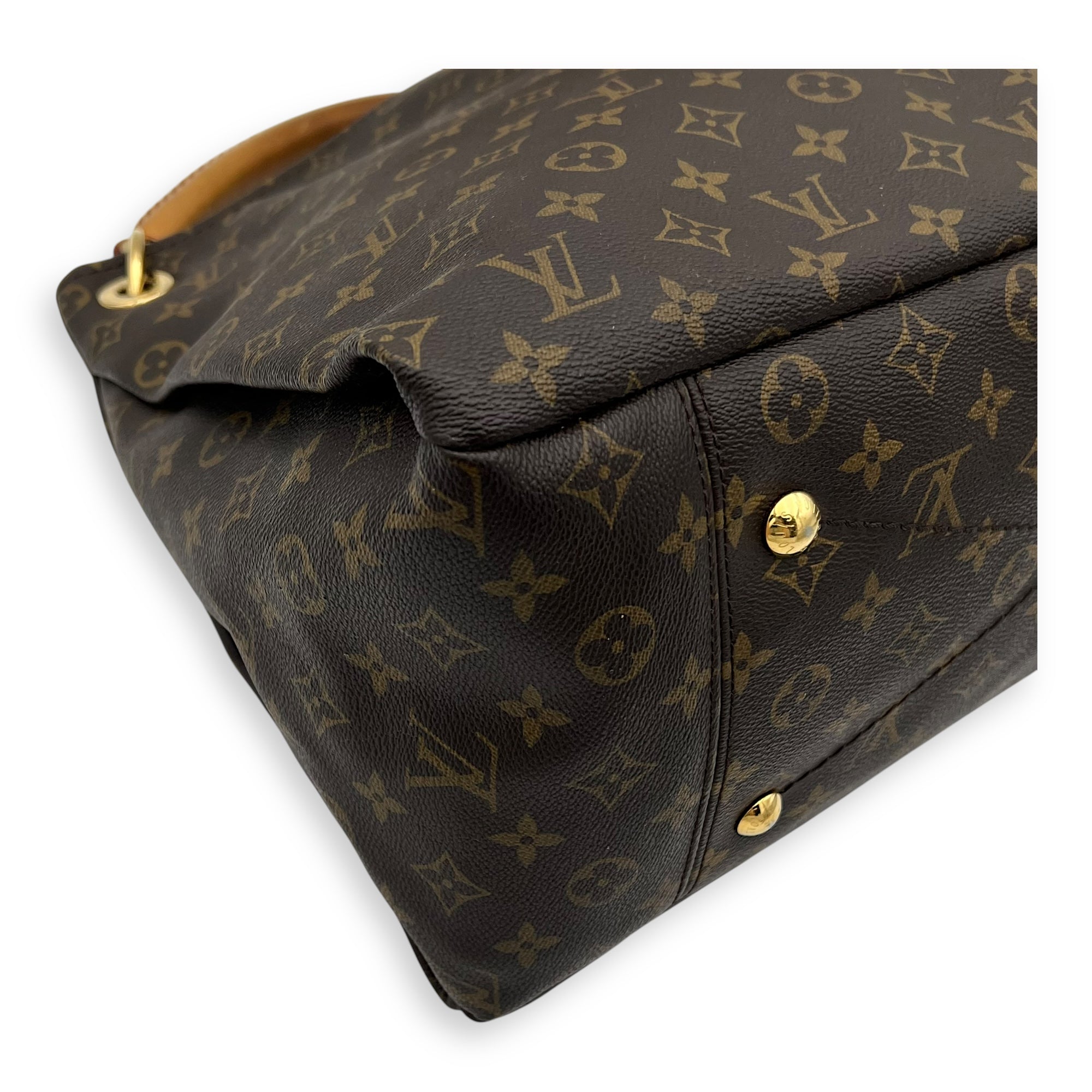 Louis Vuitton Artsy Top Handle Bag MM Brown in Monogram Coated Canvas, Gold hardware_8