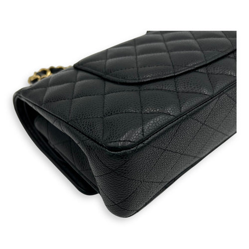 Chanel Classic Shoulder Bag Medium Black in Caviar Leather, Gold hardware_11