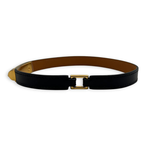 Hermès Rivale Double Tour Black in Calfskin, Gold hardware_3