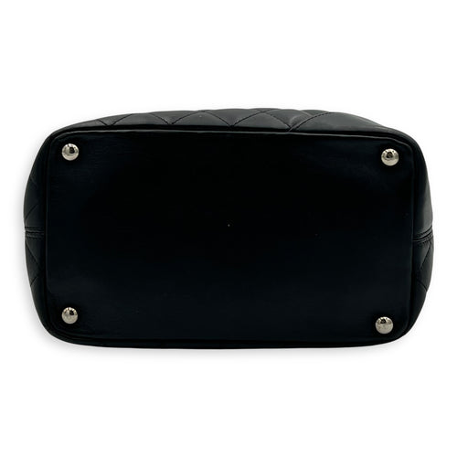 Chanel Cambon Tote Bag Black in Lambskin, Silver hardware_5