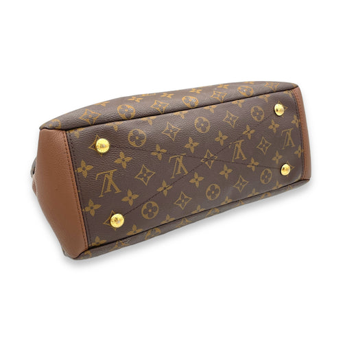 Pallas Top Handle Bag MM Brown in Monogram Coated Canvas, Gold hardware