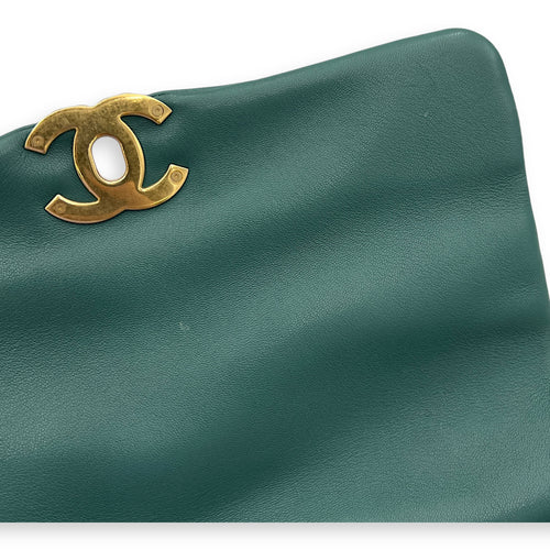 C19 Small Green Crossbody Bag in Goat Leather, Gold hardware