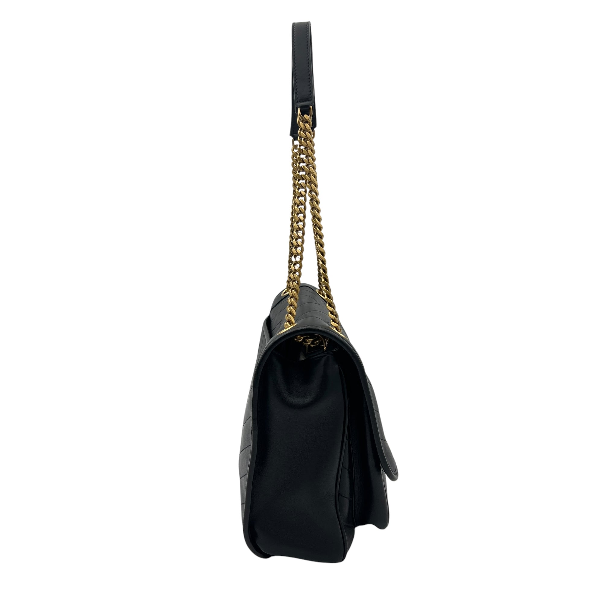 Niki Medium Black Shoulder Bag in Lambskin, Gold hardware