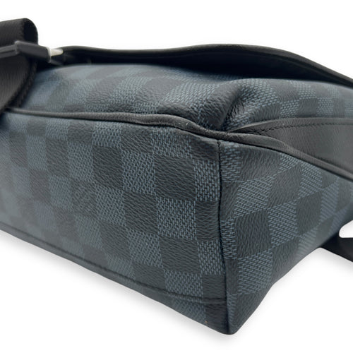 Match Point Messenger Cobalt Damier in Coated Canvas, Silver hardware