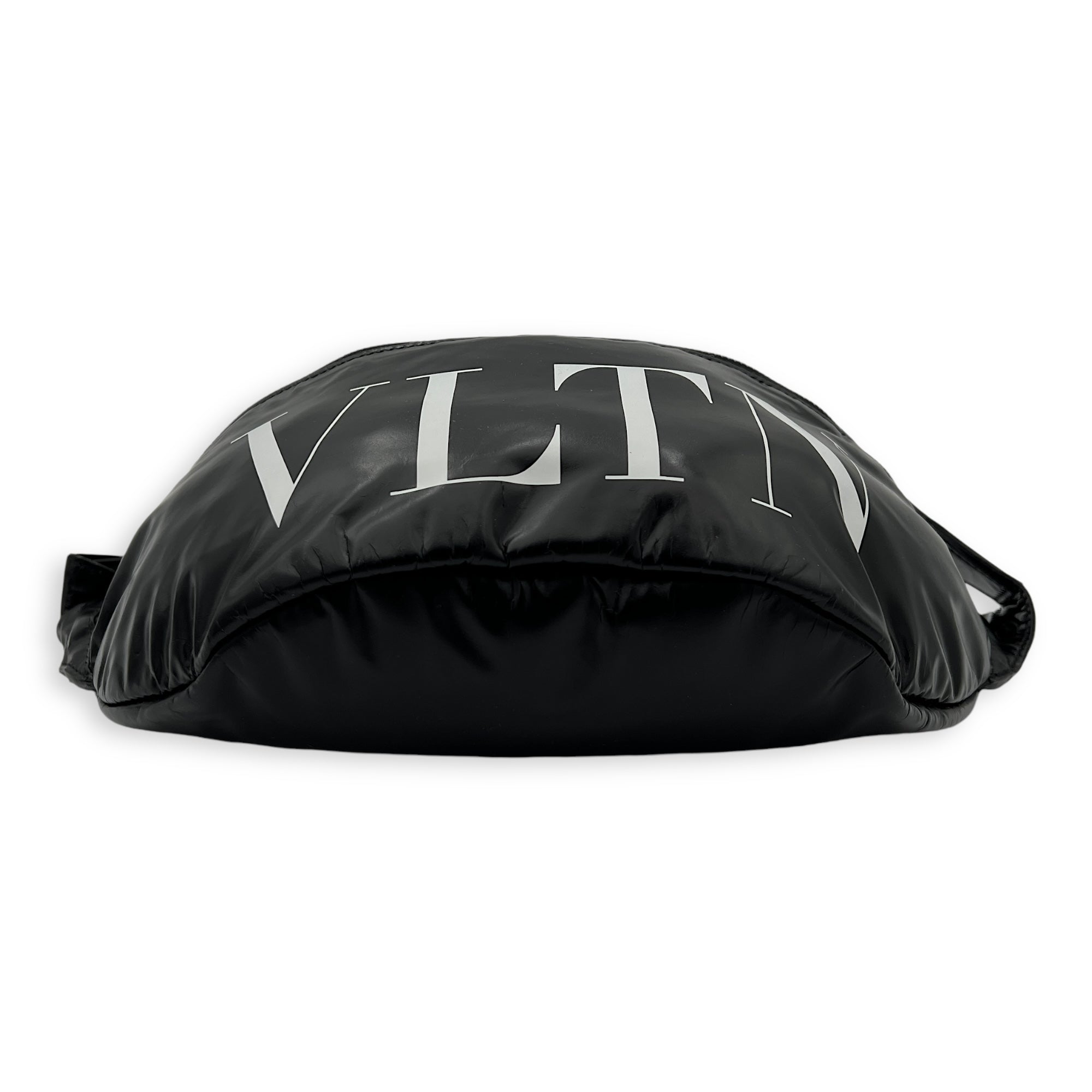 VLTN Belt Bag Black in Calfskin, Silver hardware