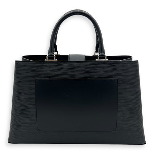 Kleber MM Black Top Handle Bag in Epi Leather, Silver hardware