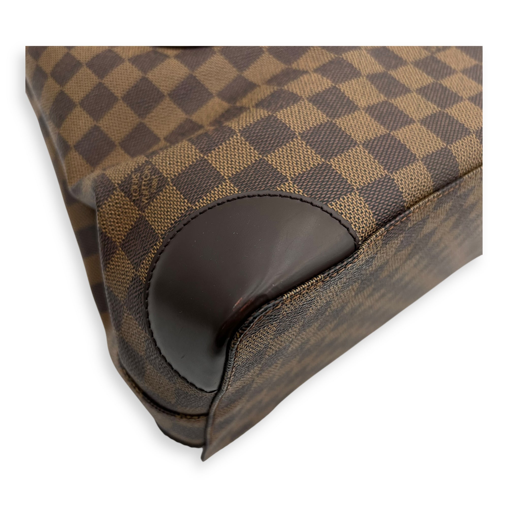 Louis Vuitton Hampstead Shoulder Bag Damier Ebene in Coated Canvas, Gold hardware_12