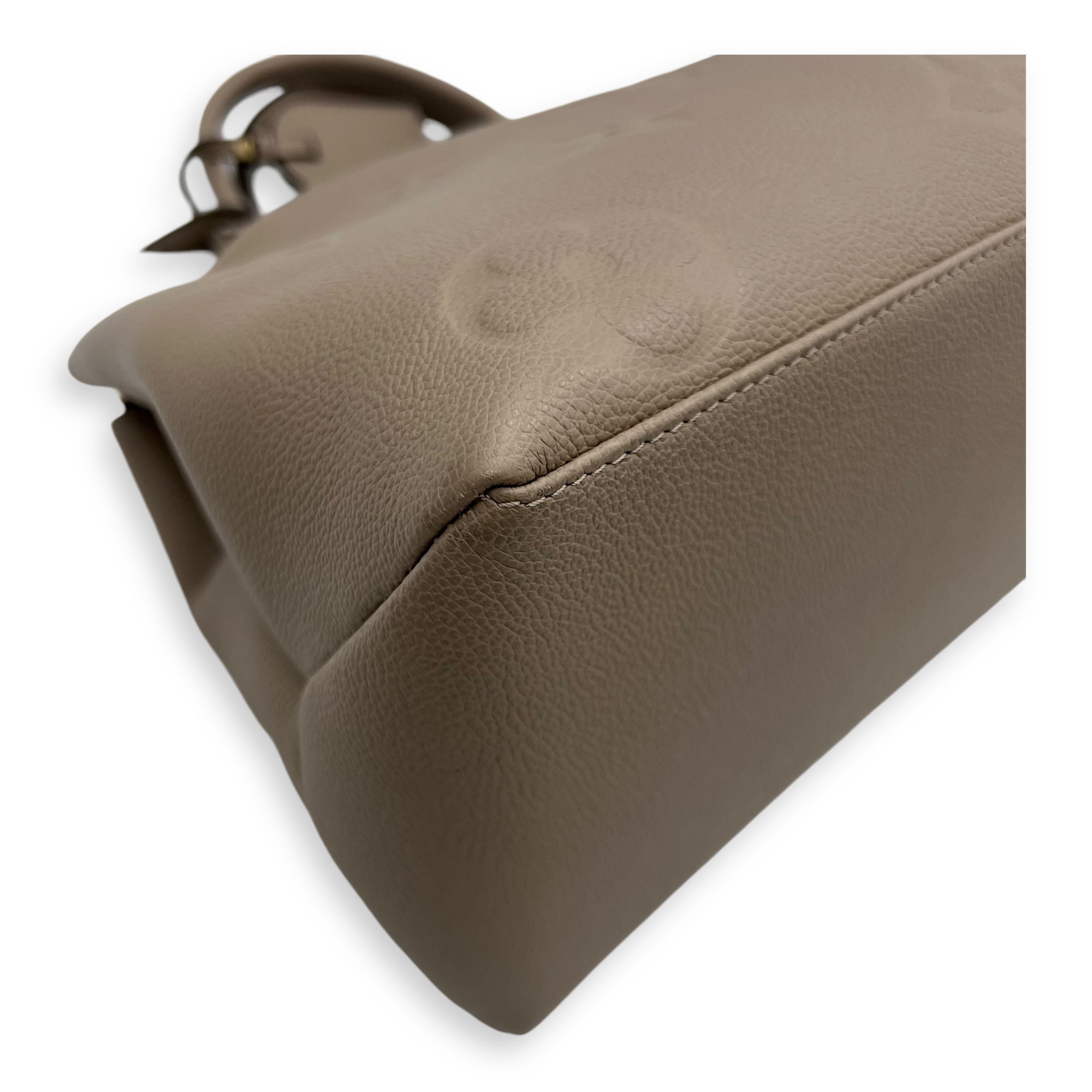 Louis Vuitton Grand palasis Top Handle Bag MM Grey in Calfskin, Gold hardware_9