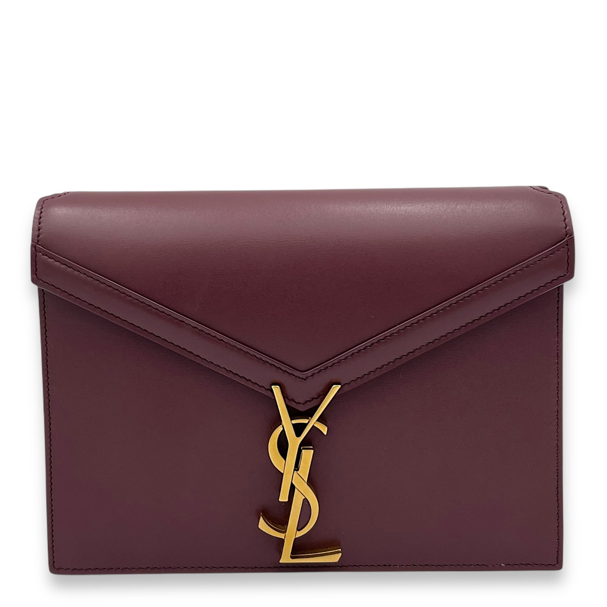 Saint Laurent Cassandra Shoulder Bag Red in Calfskin, Gold hardware_1