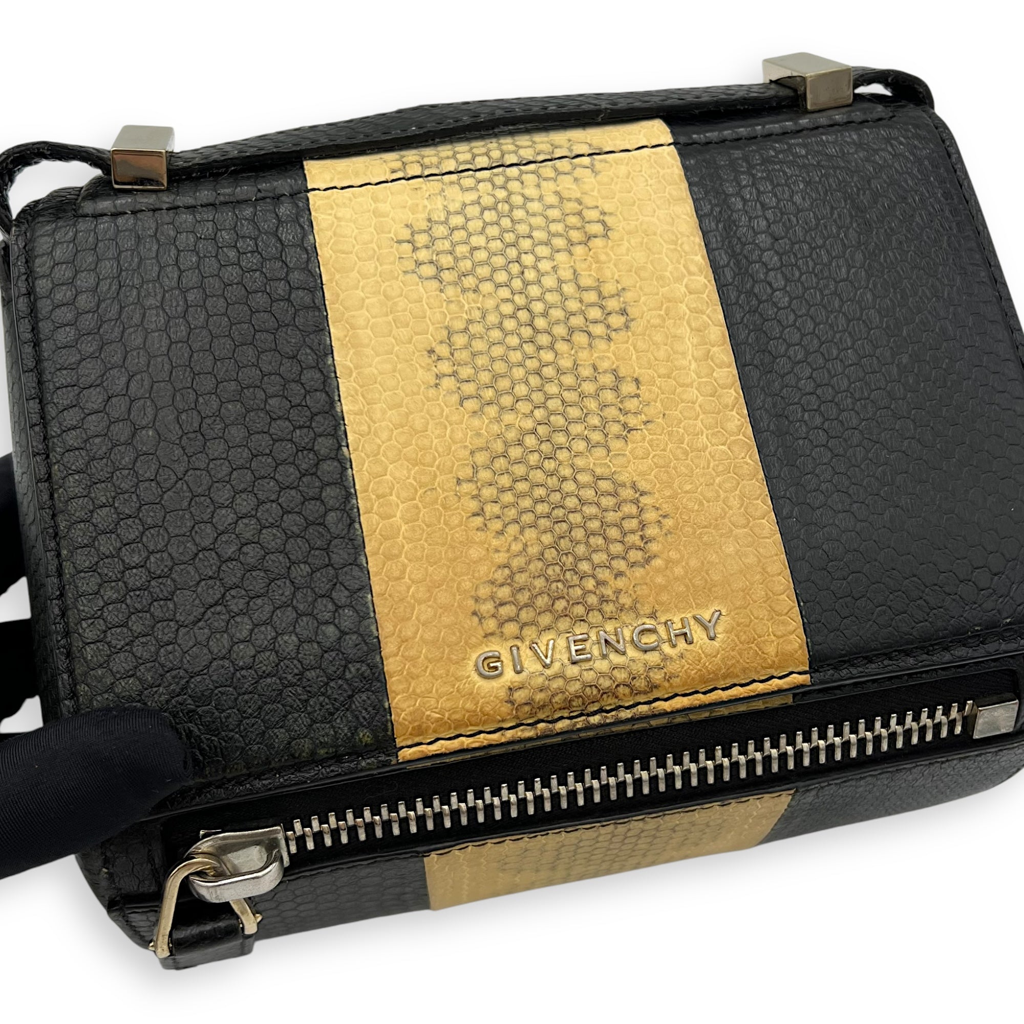 Givenchy Pandora Box Crossbody Bag Multi-colour in Python Leather, Silver hardware_7