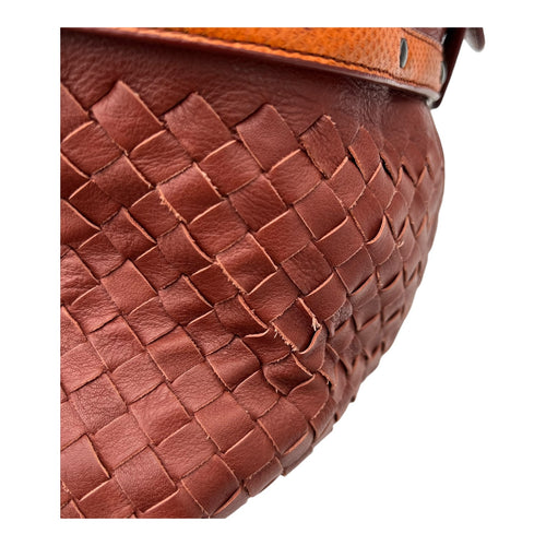 Bottega Veneta Intrecciato Duffle Bag Red in Calfskin, Gunmetal hardware_7