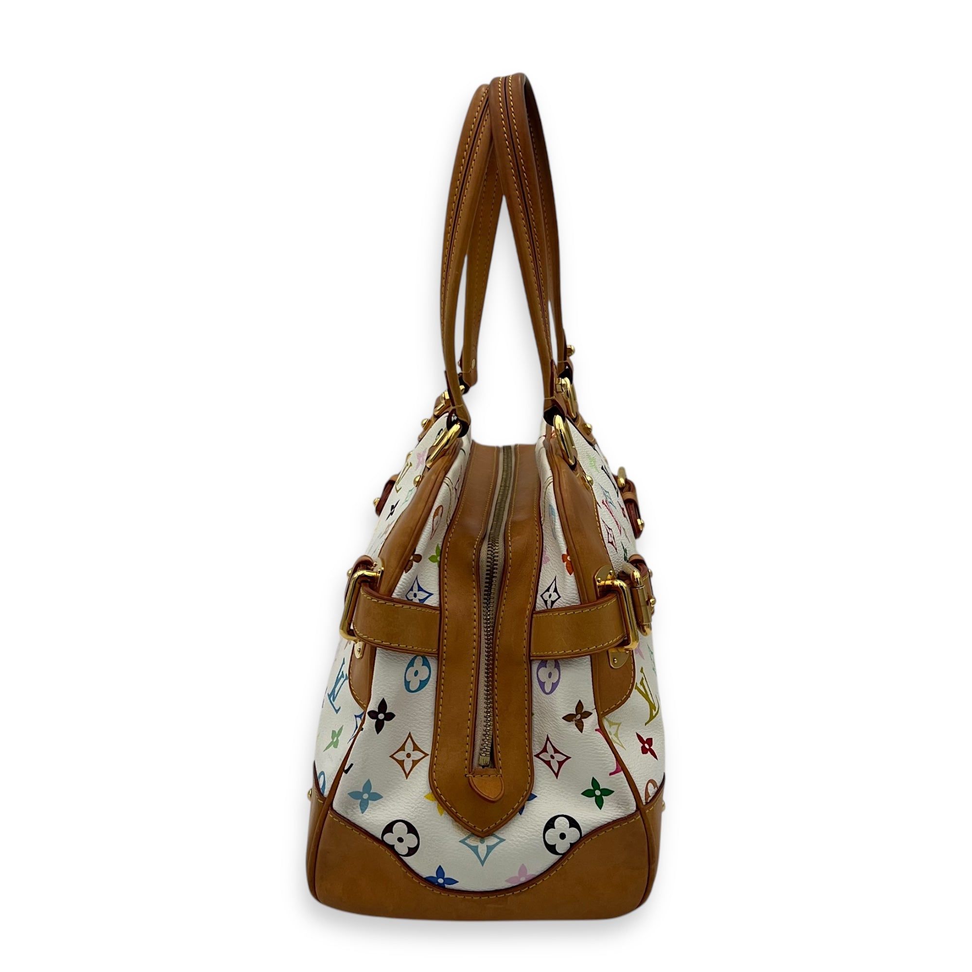 Louis Vuitton Claudia Shoulder Bag Multicolor x Murakami in Monogram Coated Canvas, Gold hardware_3