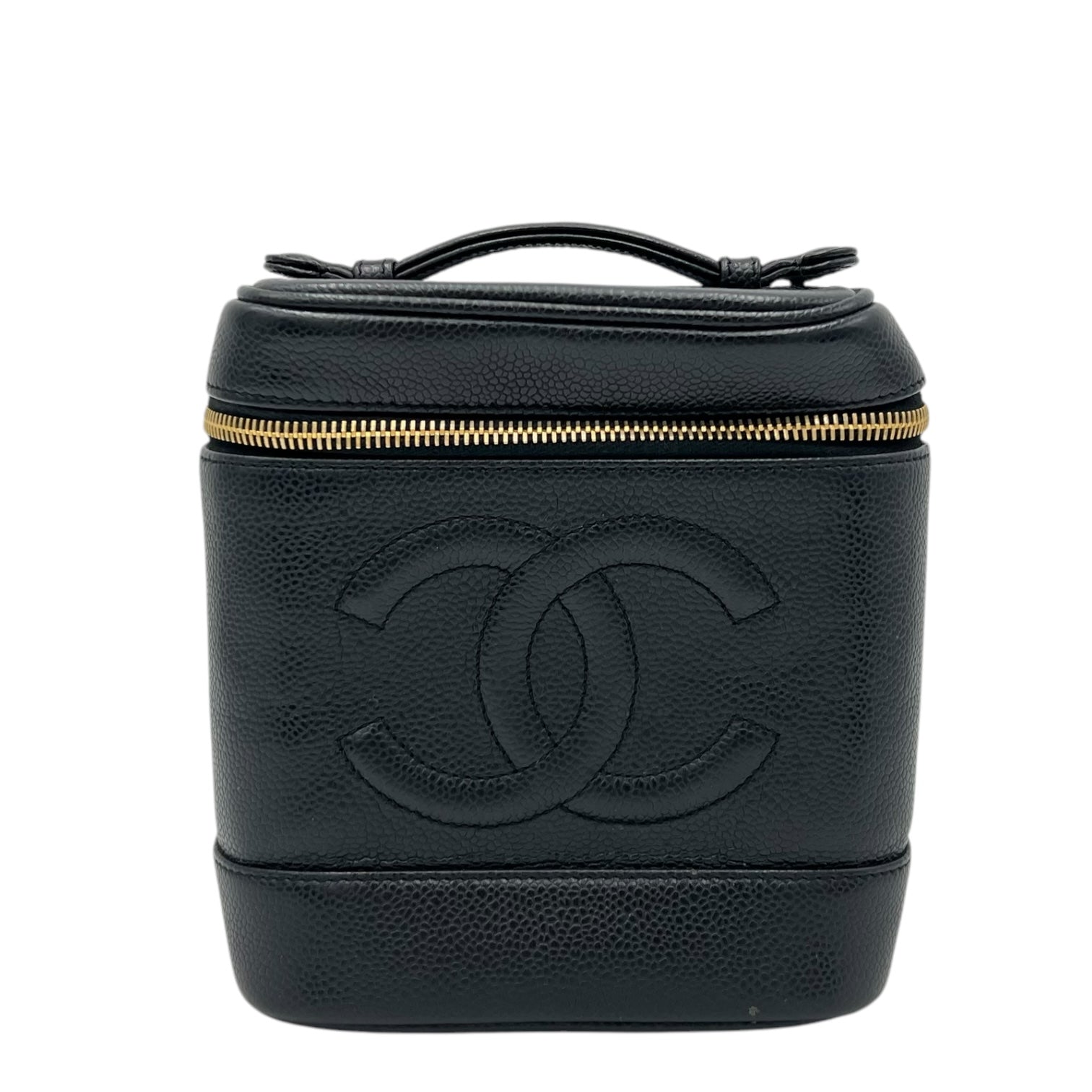 Chanel CC Vanity Bag Black in Caviar Leather, Gold hardware_1