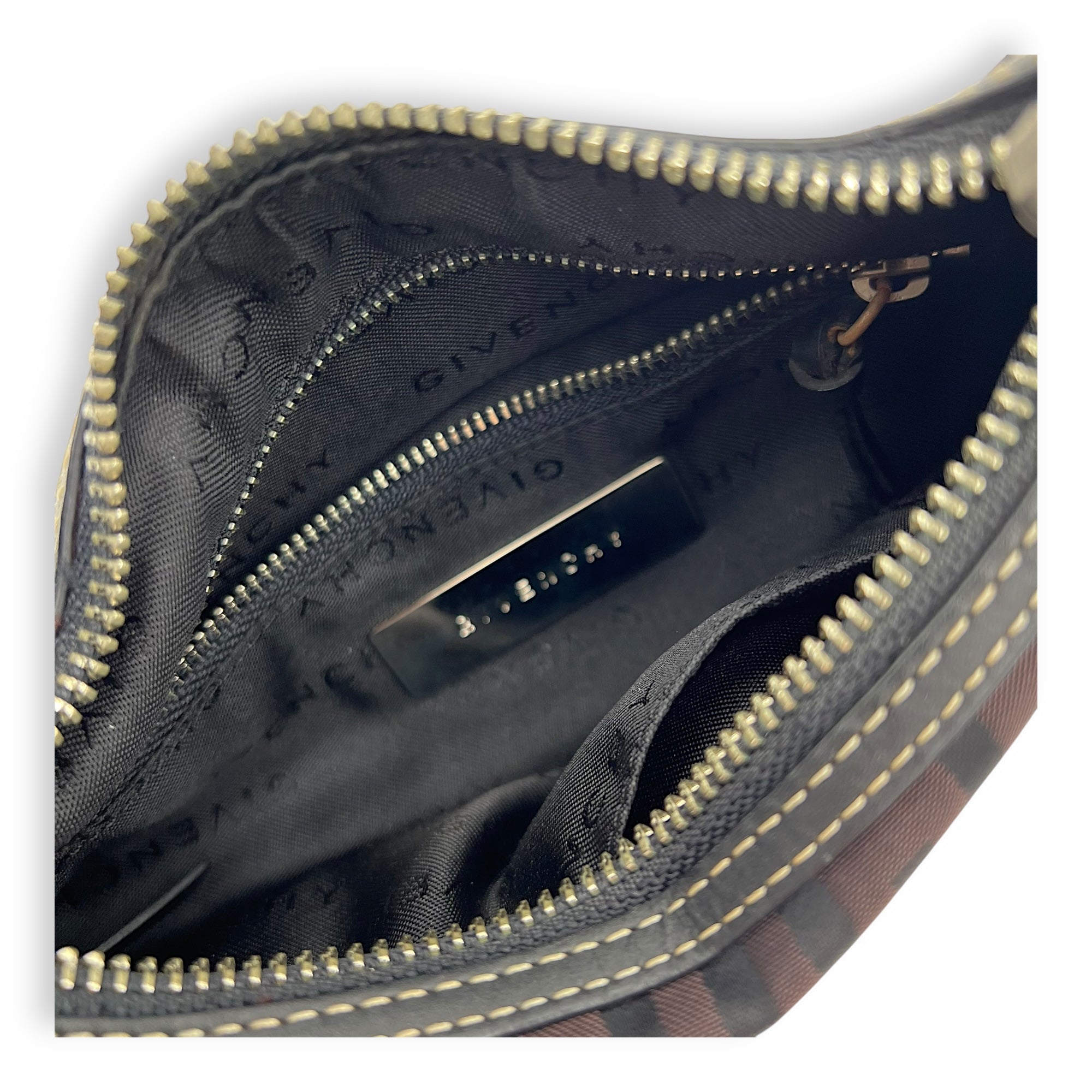 Givenchy Logo Top Handle Bag Brown in Canvas, Silver hardware_6