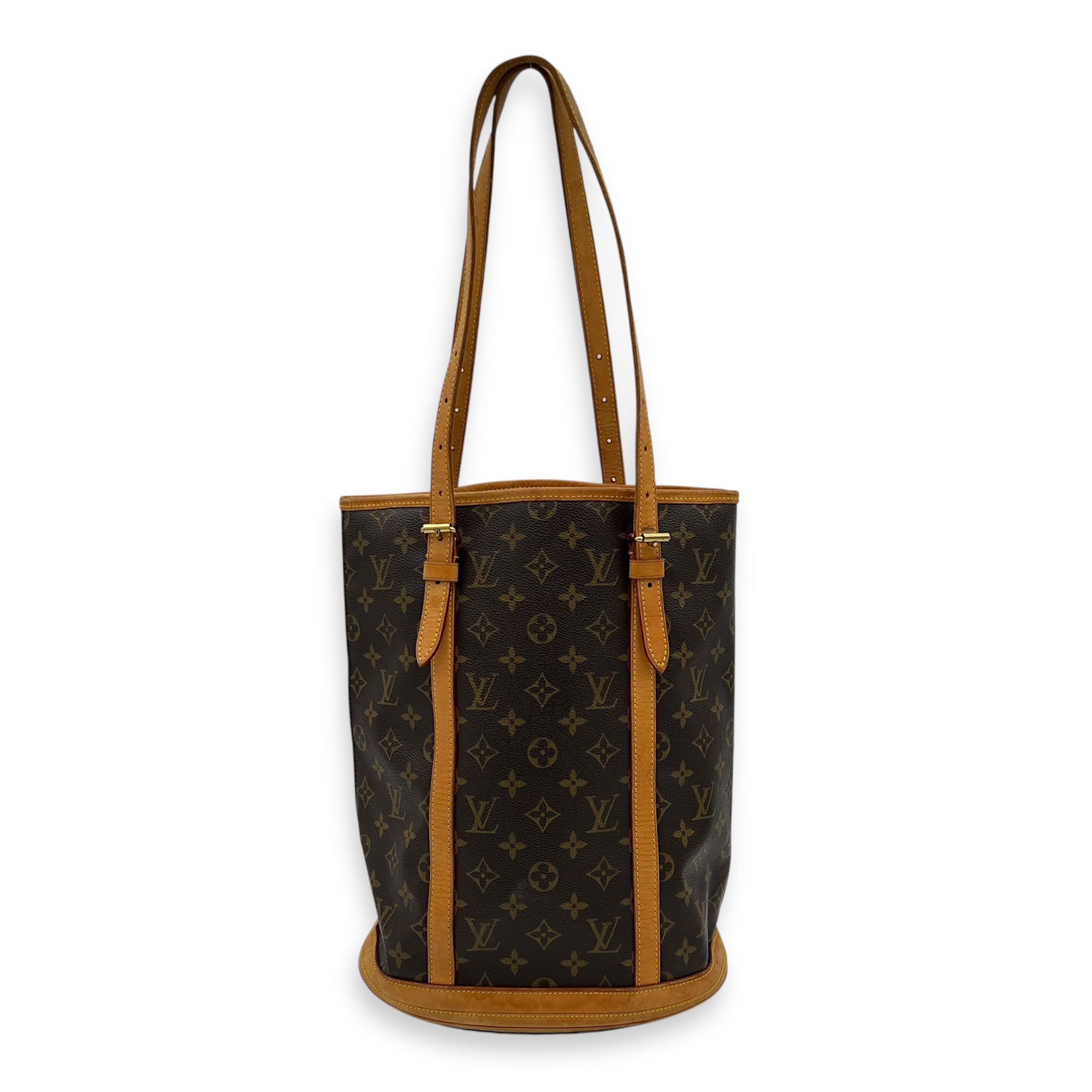 Louis Vuitton Noe Bucket Bag Brown in Monogram Coated Canvas, Gold hardware_12