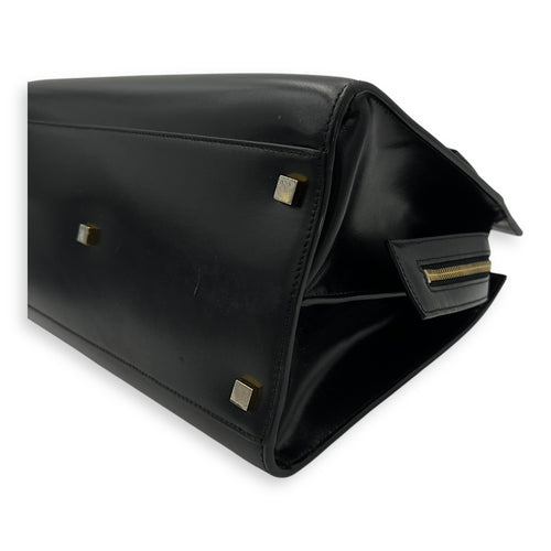 Saint Laurent Uptown Top Handle Bag Black in Calfskin, Gold hardware_10