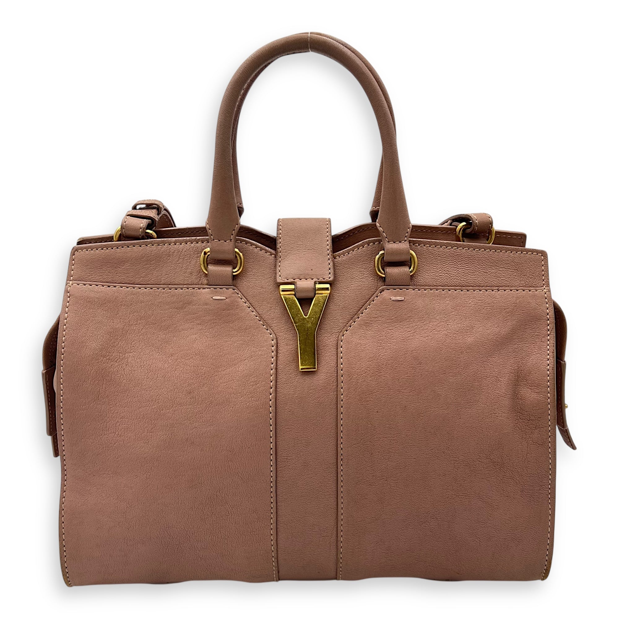 Saint Laurent Cabas Top Handle Bag Pink in Calfskin, Gold hardware_1