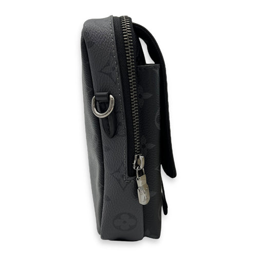 Louis Vuitton Double Crossbody Bag Mini Grey in Monogram Coated Canvas, Silver hardware_3