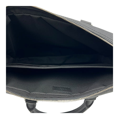 Louis Vuitton Porte Documents Voyage Messenger Black in Calfskin, Silver hardware_6
