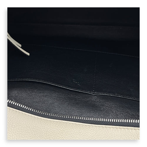 Celine Edge Top Handle Bag White in Calfskin, Silver hardware_7