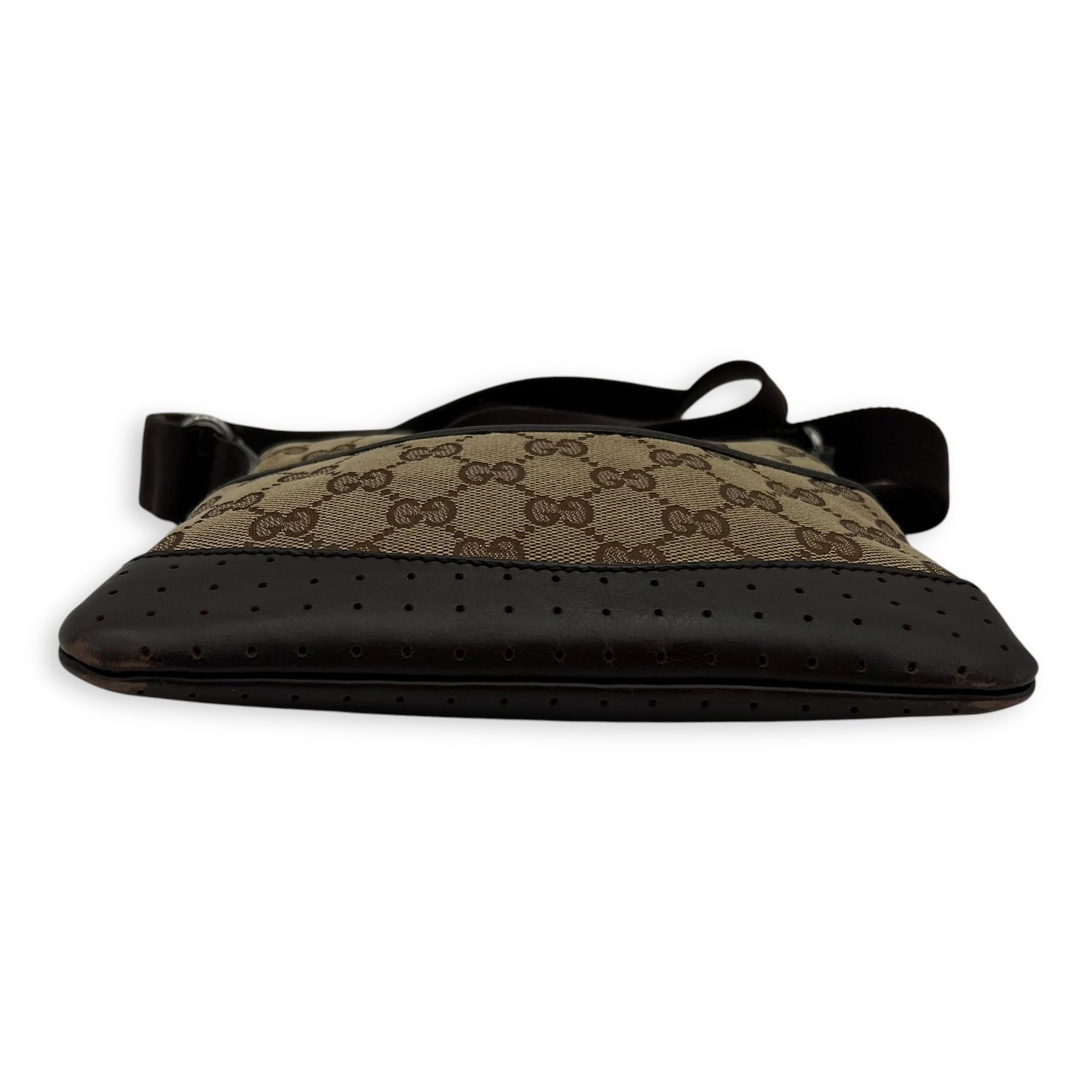 Gucci GG Crossbody Bag Brown in Canvas, Silver hardware_5