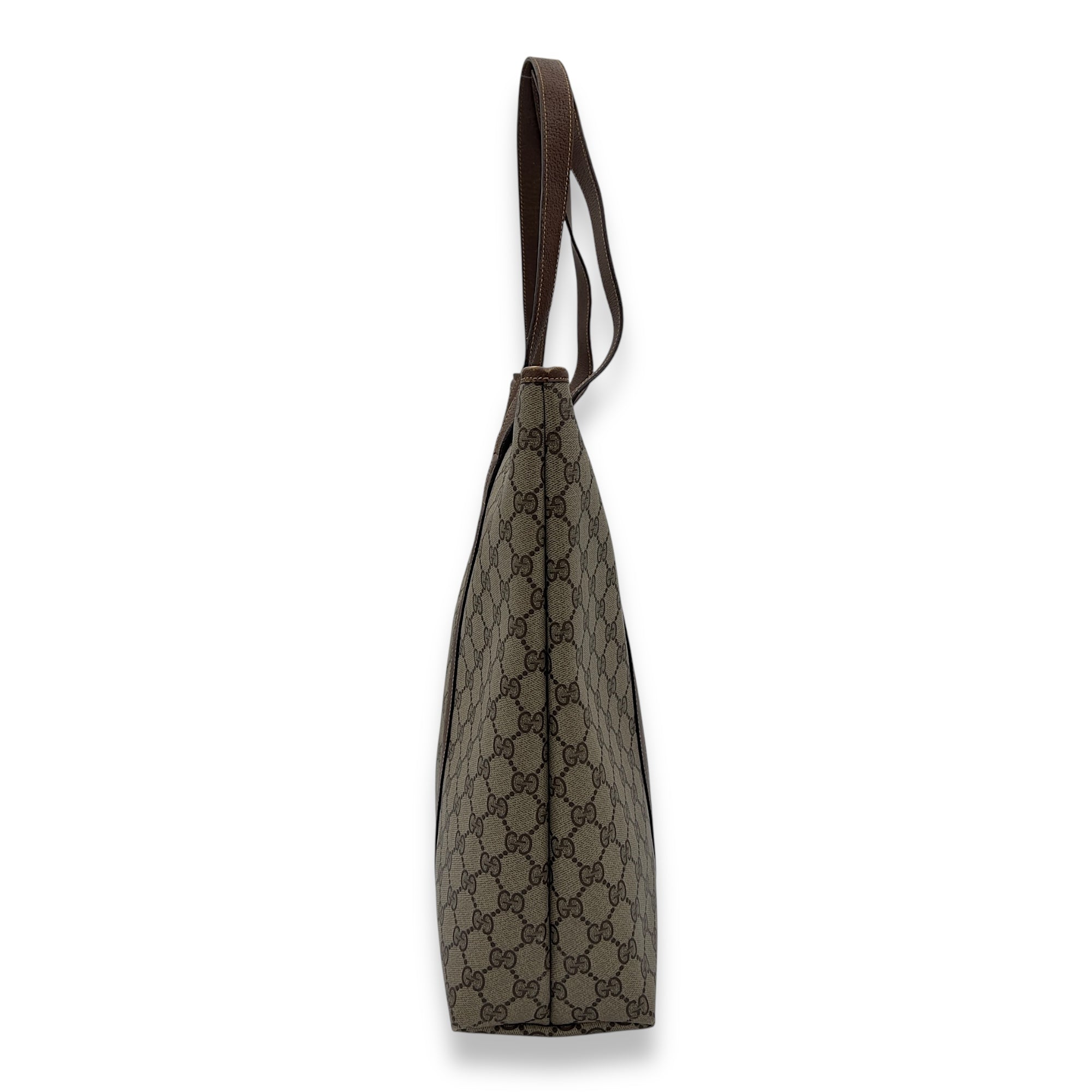 Gucci GG Tote Bag Grey in Coated Canvas, Silver hardware_4