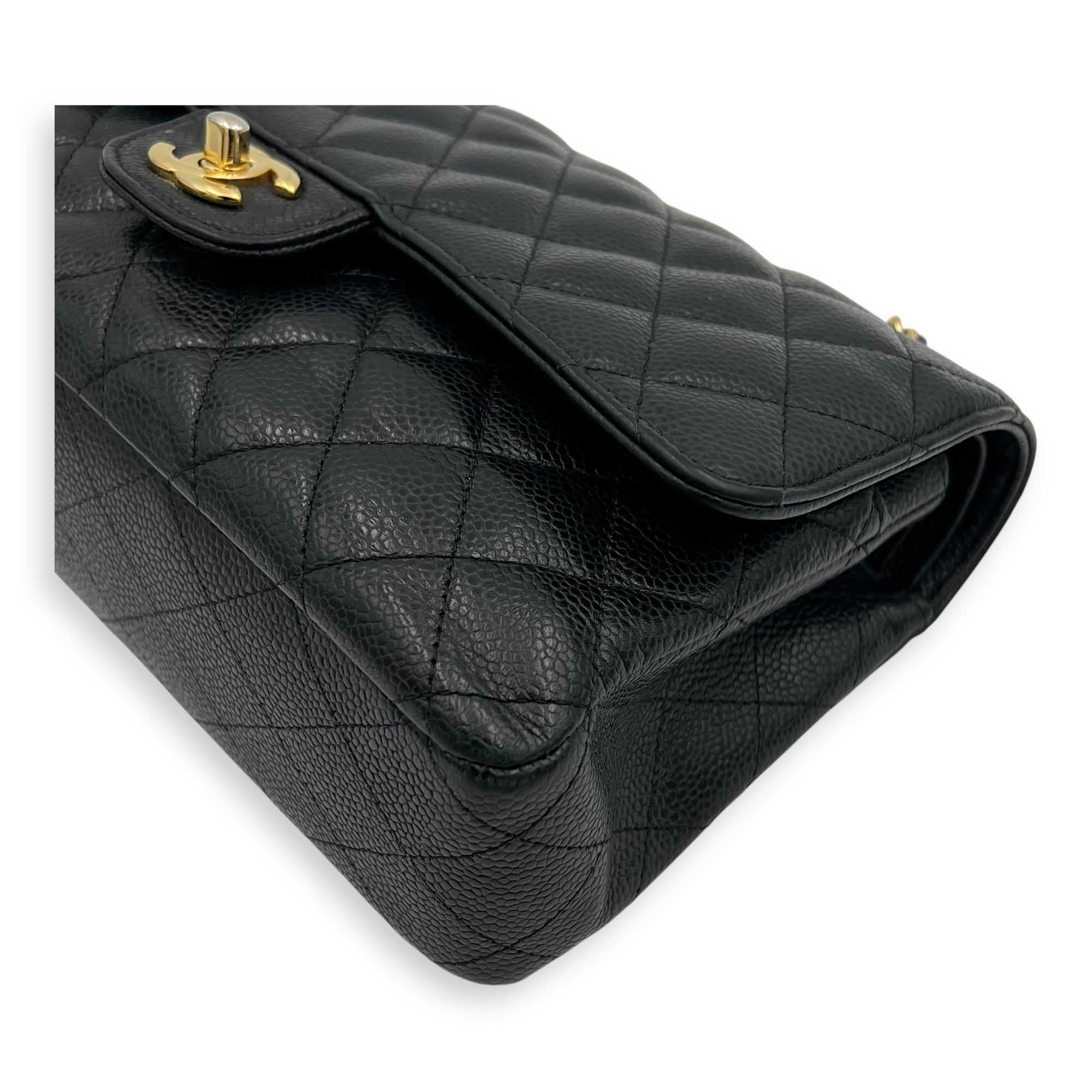 Chanel Classic Shoulder Bag Medium Black in Caviar Leather, Gold hardware_10