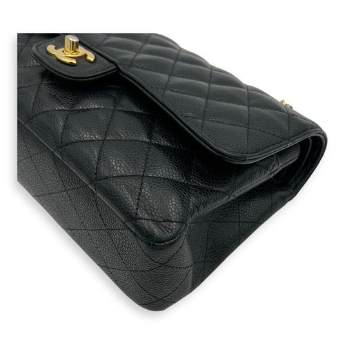 Chanel Classic Shoulder Bag Medium Black in Caviar Leather, Gold hardware_10