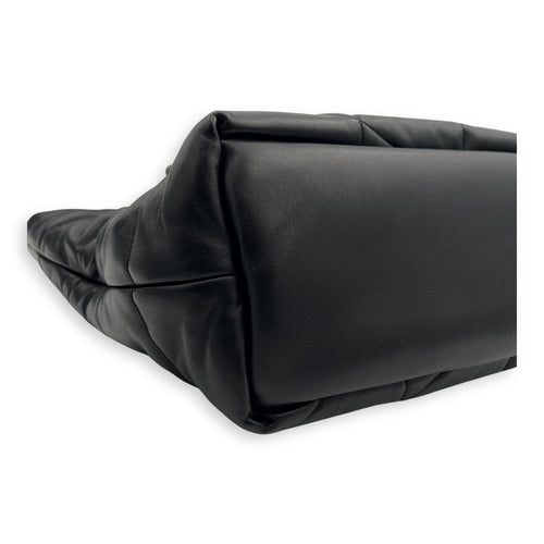 Saint Laurent Puffer Tote Bag Black in Lambskin, Black hardware_8
