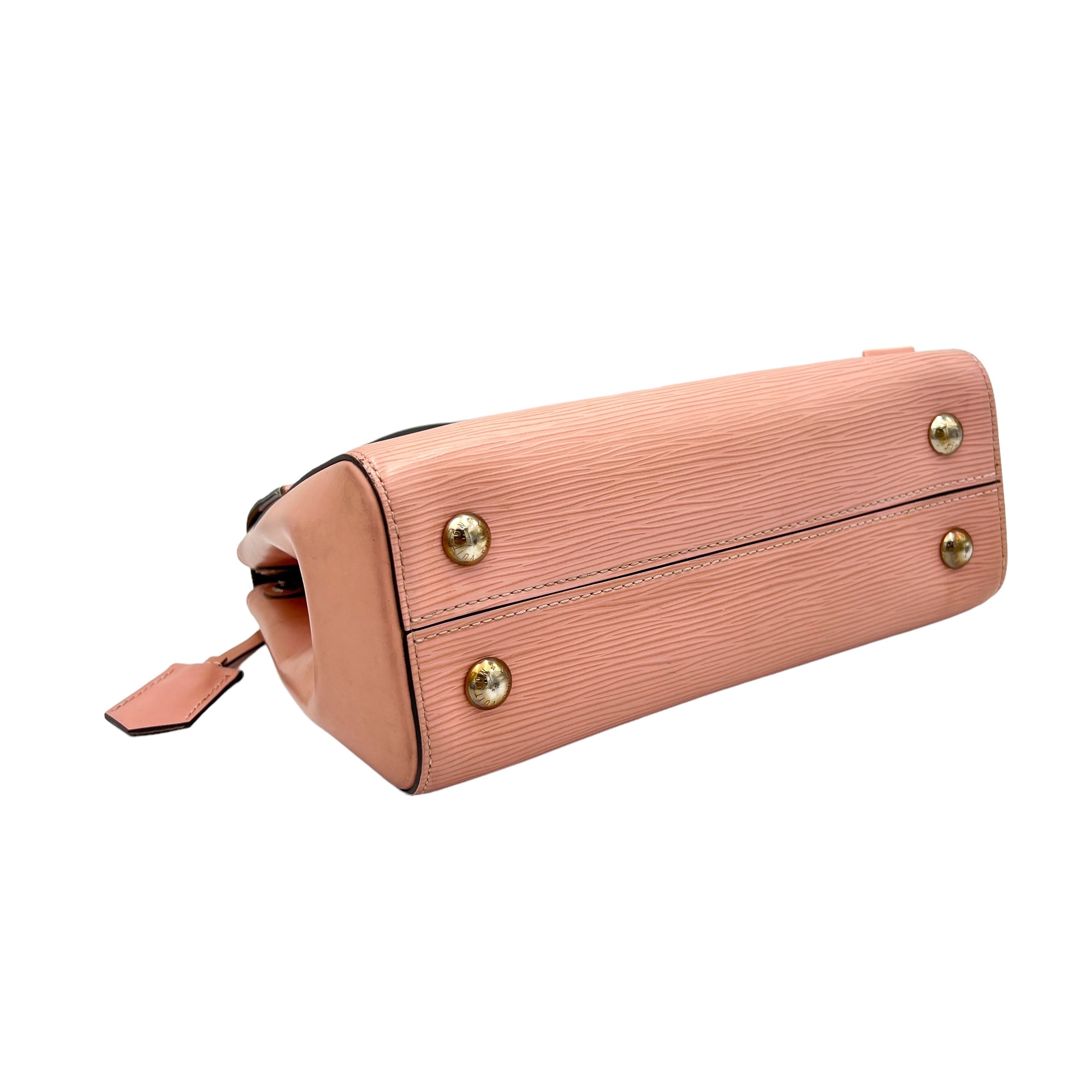 Cluny BB Pink Top Handle Bag in Epi Leather, Silver hardware