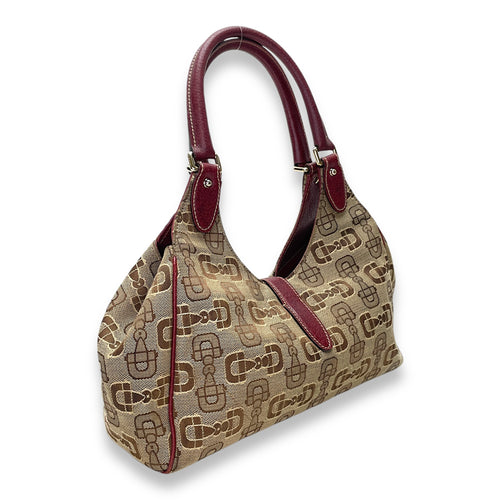 Jackie Brown Shoulder Bag in Canvas, Light Gold hardware