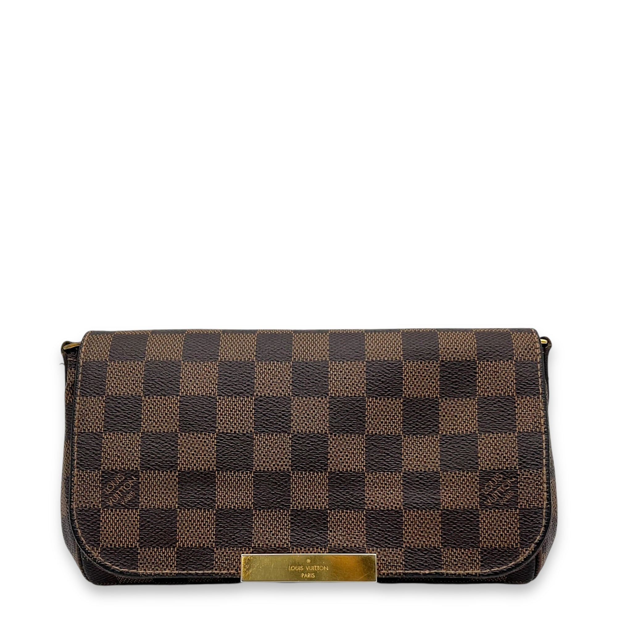 Favourite Damier Ebene Crossbody Bag in Coated Canvas, Gold hardware