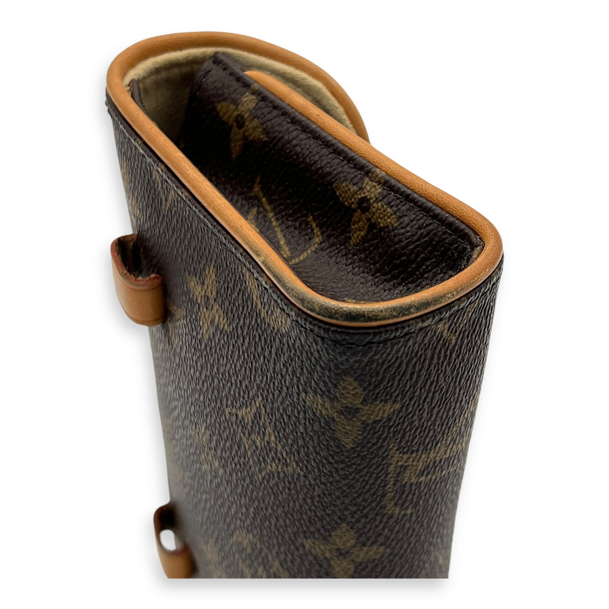 Florentine Belt Bag Brown in Monogram Coated Canvas, Gold hardware