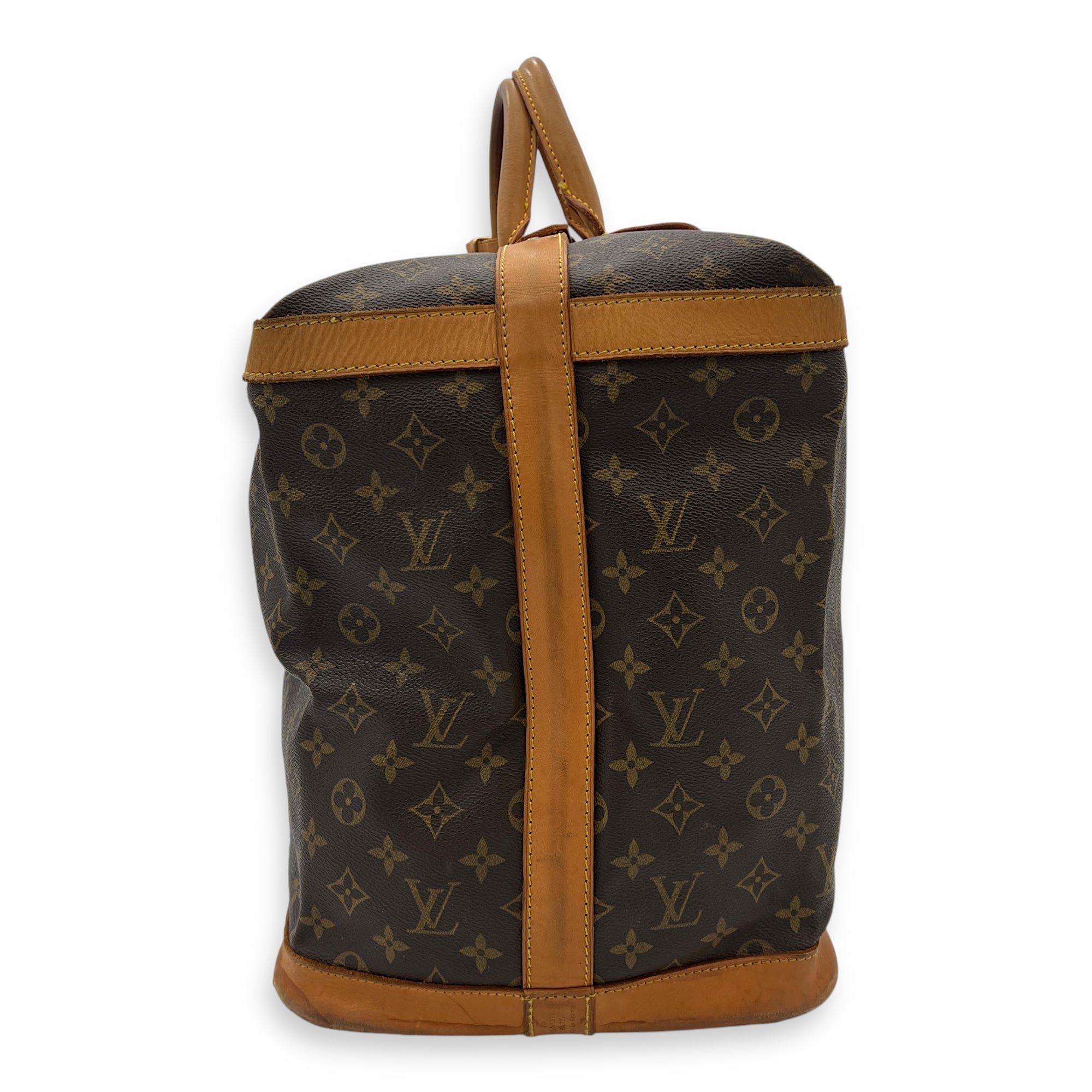 Cruiser Top Handle Bag Brown in Monogram Coated Canvas, Gold hardware