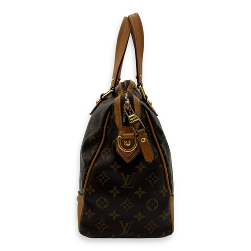 Retiro Top Handle Bag Brown in Monogram Coated Canvas, Gold hardware